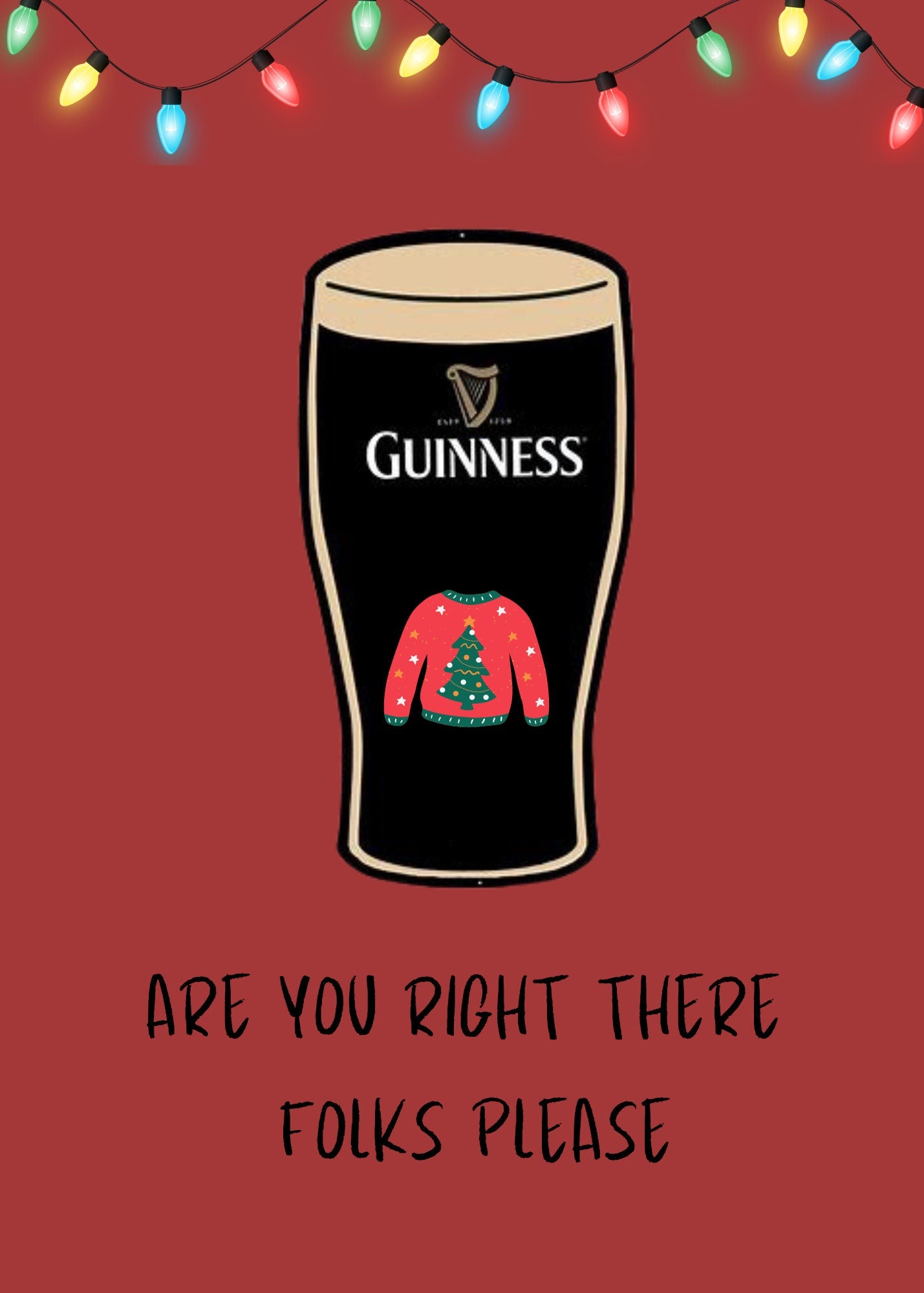 Funny Irish Christmas Card | Happy Christmas | Greeting Card