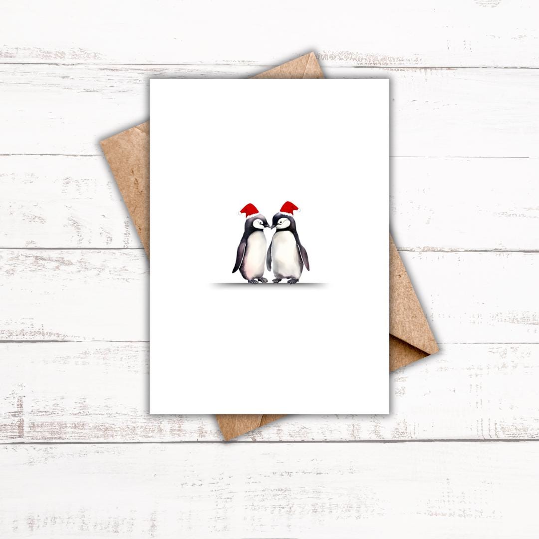 Penguin Christmas Card | Happy Christmas | Greeting Card