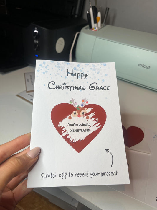 Personalised Scratch off Christmas card | Happy Christmas | Greeting Card