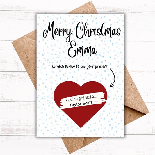 Personalised Scratch off Christmas card | Happy Christmas | Greeting Card