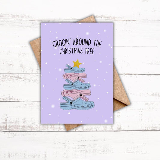 Crocin around the Christmas tree | Happy Christmas | Greeting Card