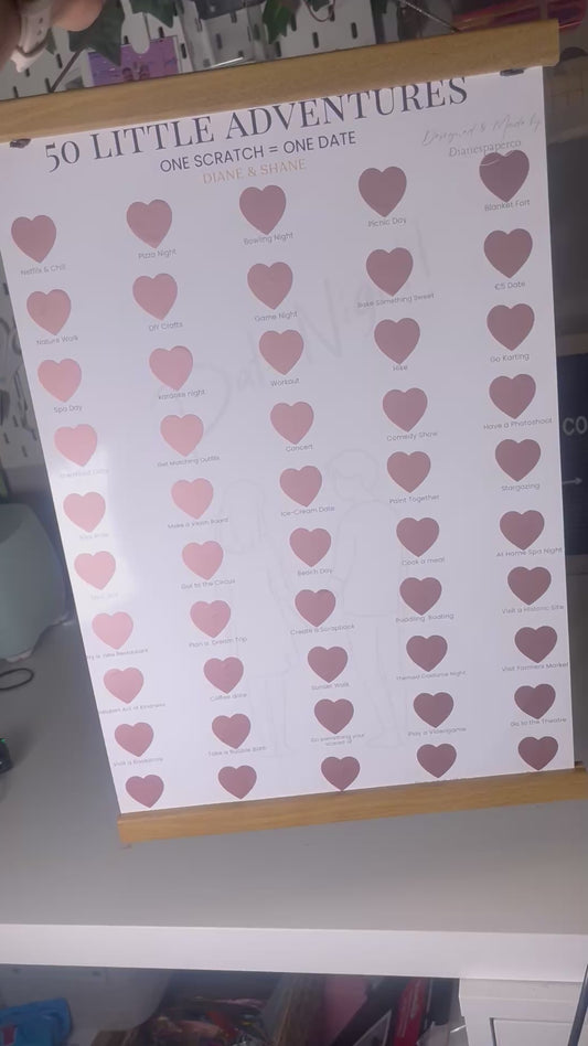 50 Date Ideas | Adventures| Scratch off poster